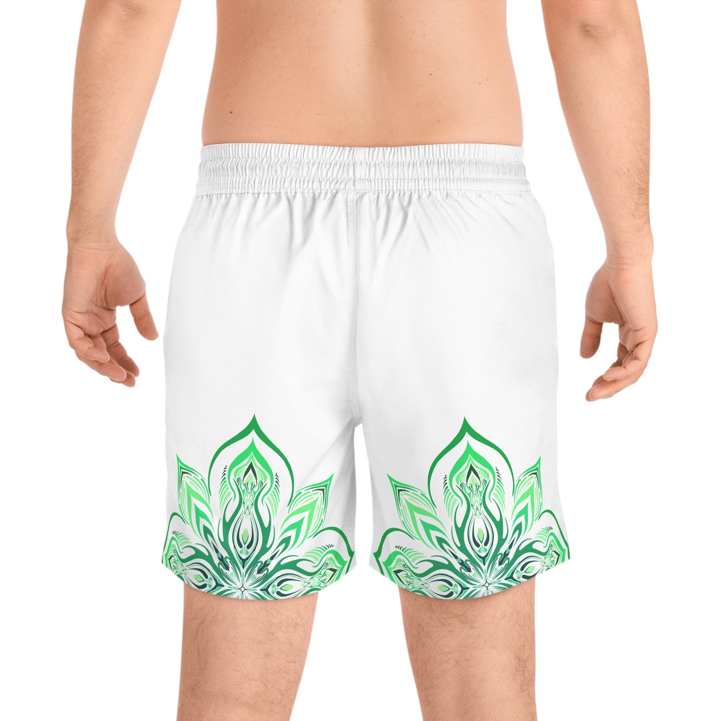 GREEN // Dream Wisely // Tigerflower // Men's Mid-Length Swim Shorts
