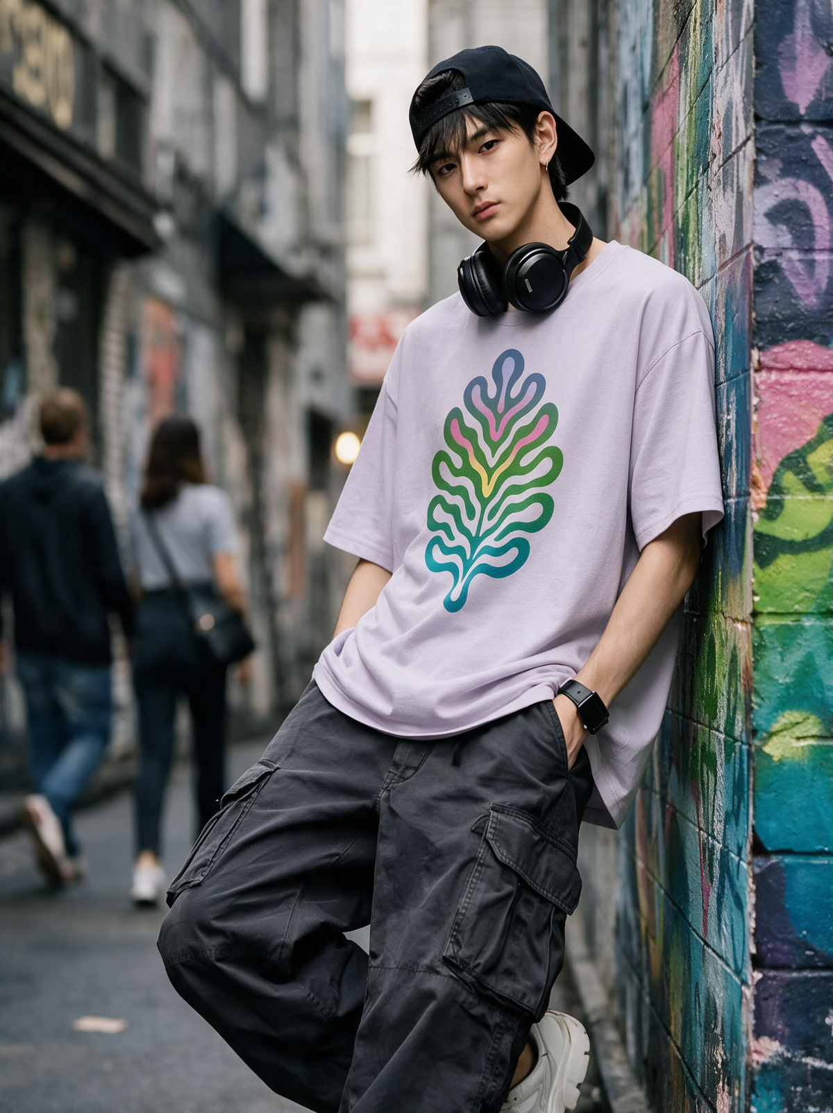 Oak Glyph Rainbow // Unisex Organic Cotton T-Shirt